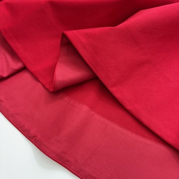 Helsa Stretch Cotton Sateen Midi Dress in Red - Picture 10 of 12